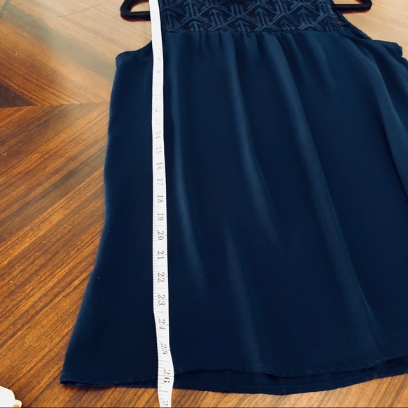 Navy Lace Neck Top - Picture 6 of 6